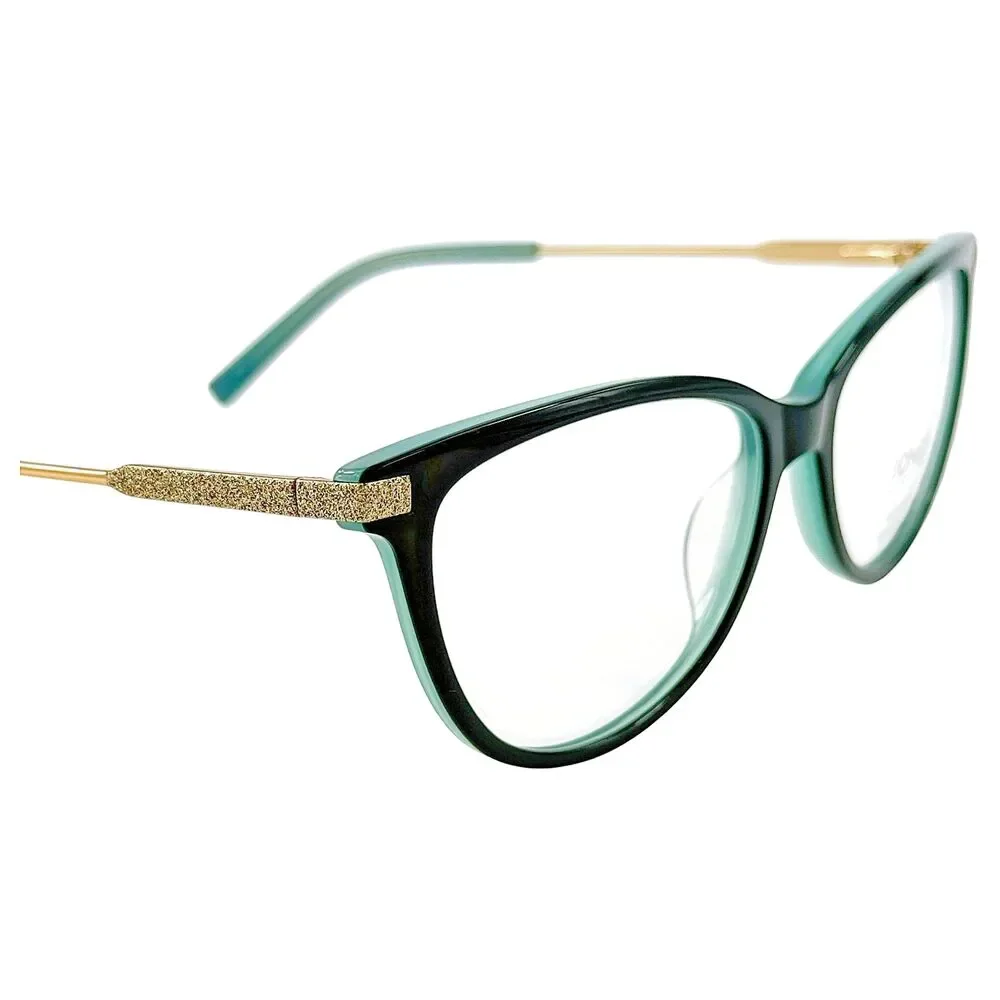 Jones New York VJON788 Womens Plastic Eyeglass Frame 56-16 Teal Extended Fit